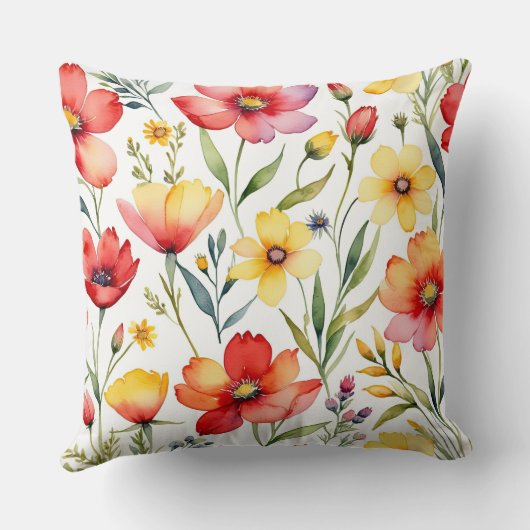 ケシと野草 クッション (裏面)