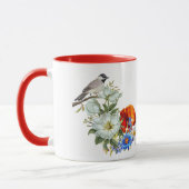 ケシと鳥 マグカップ (左)