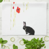 ケシによってはバニーウサギが開花します キッチンタオル (折り畳み)