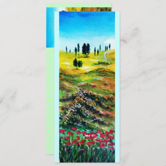 ケシのあるトスカーナの風景 招待状 (正面/裏面)