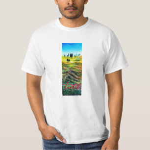 ケシのあるトスカーナの風景 Tシャツ