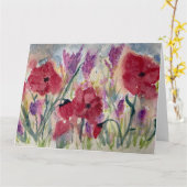 ケシのある野草 カード (黄色い花)