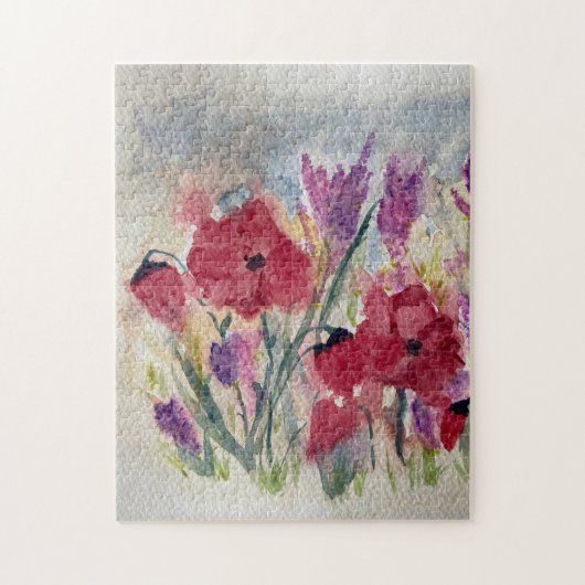 ケシのある野草 ジグソーパズル (縦)