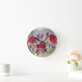 ケシのある野草 ラウンド壁時計 (ホーム)