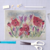 ケシのある野草 薄葉紙 (クラフト)