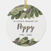 ケシのおじいちゃんの思い出パーソナライズされたで セラミックオーナメント (正面)