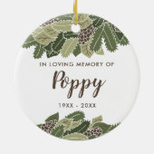 ケシのおじいちゃんの思い出パーソナライズされたで セラミックオーナメント (裏面)