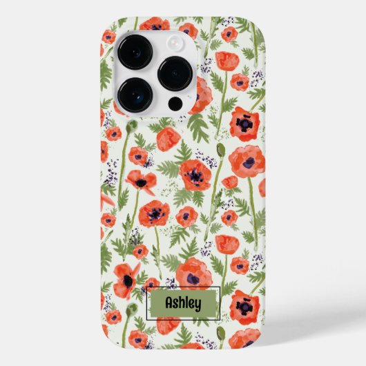 ケシのオレンジの花柄 Case-Mate iPhoneケース (裏面)