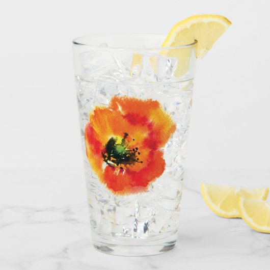 ケシのガラスデザイン タンブラーグラス (アイス裏面)