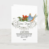 ケシのクリスマスプレゼントとカードを持つ日本人 シーズンカード (裏面)