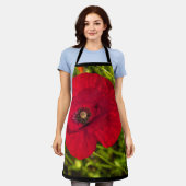 ケシのシリーズ#2 エプロン (着用した状態)