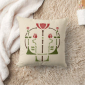 ケシのステンシル クッション (ブランケット)