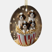 ケシのスパニエル犬の子犬たち セラミックオーナメント (右)