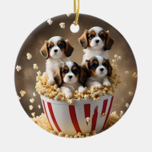ケシのスパニエル犬の子犬たち セラミックオーナメント