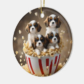 ケシのスパニエル犬の子犬たち セラミックオーナメント (左)