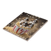 ケシのスパニエル犬の子犬たち タイル (側面)