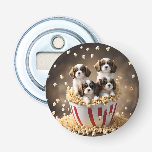 ケシのスパニエル犬の子犬たち 栓抜き (正面)