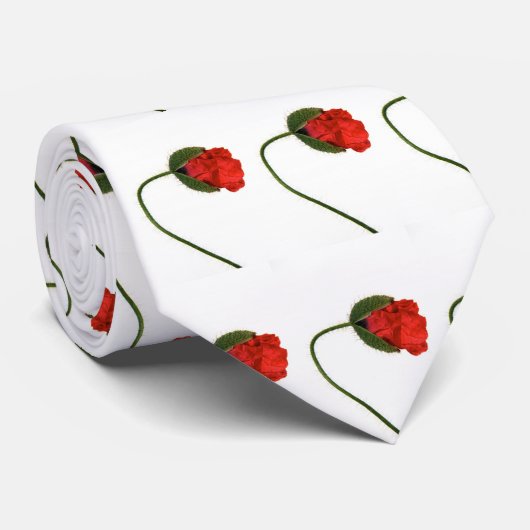 ケシのデザイン ネクタイ (ロール)