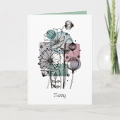 ケシのドードルのインクと水のカラーカード カード (正面)