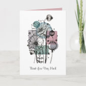 ケシのドードルのインクと水のカラーカード カード (正面)