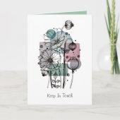 ケシのドードルのインクと水のカラーカード カード (正面)