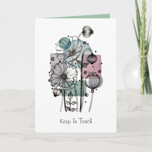 ケシのドードルのインクと水のカラーカード カード (正面)