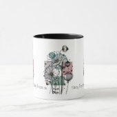 ケシのドードルのインクと水色コーヒーマグ マグカップ (中央)