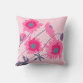 ケシのピンクおよび灰色の装飾用クッション クッション (裏面)