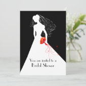 ケシのブライダルシャワーの招待状を持つシックな花嫁 招待状 (スタンド正面)