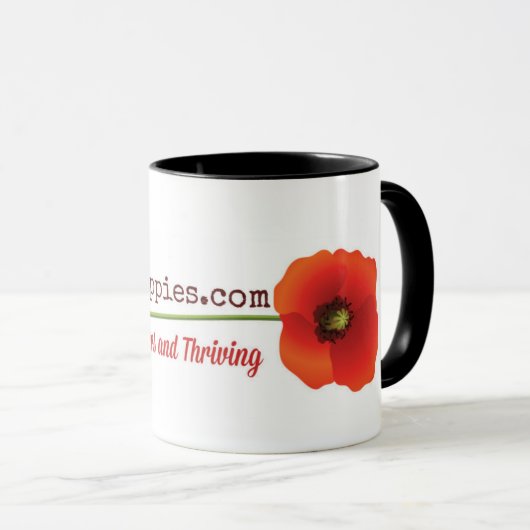 ケシのマグの上昇 マグカップ (正面右)