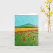 ケシのメッセージカードの分野 カード (黄色い花)