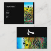 ケシのモノグラムを持つトスカーナの風景 名刺 (正面/裏面)