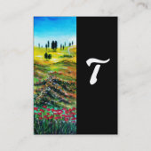 ケシのモノグラムを持つトスカーナの風景 名刺 (裏面)