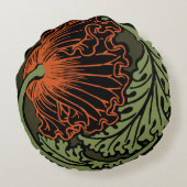 ケシのヴィグネットの円形の装飾用クッション(16") ラウンドクッション (裏面)