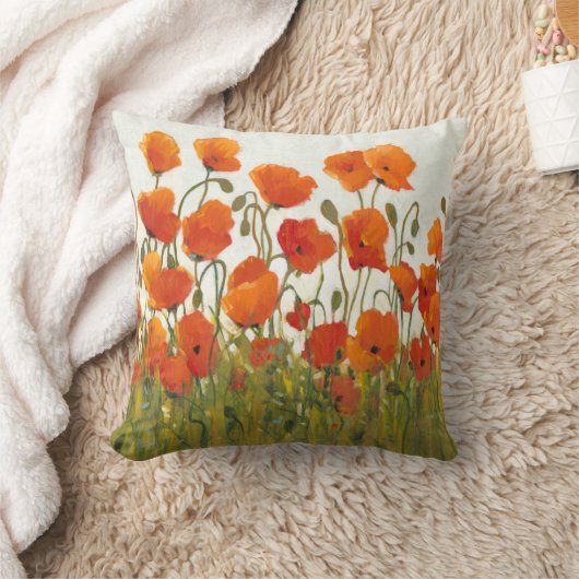 ケシの列 クッション (ブランケット)