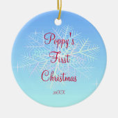 ケシの初めてのクリスマスの雪片のオーナメント セラミックオーナメント (正面)