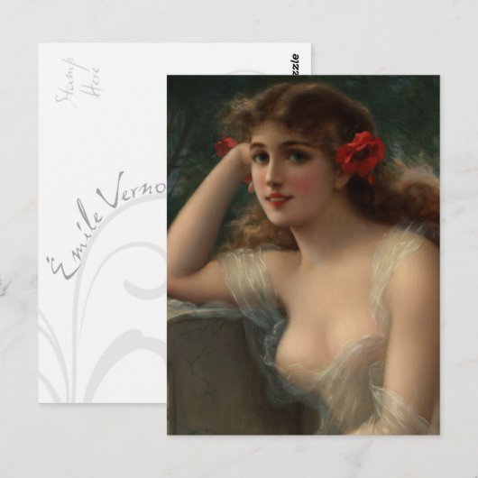 ケシの女の子 ポストカード (正面/裏面)