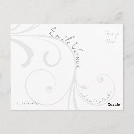 ケシの女の子 ポストカード (裏面)