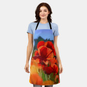 ケシの家 – 油絵 エプロン (着用した状態)