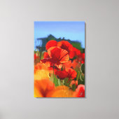 ケシの家 – 油絵 キャンバスプリント (正面)