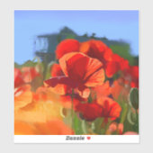 ケシの家 – 油絵 シール (シート)