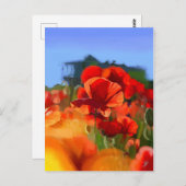 ケシの家 – 油絵 ポストカード (正面/裏面)