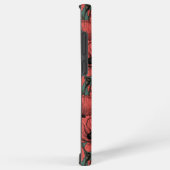 ケシの庭で珊瑚色、茶色、松の緑 SAMSUNG GALAXYケース (右側面)