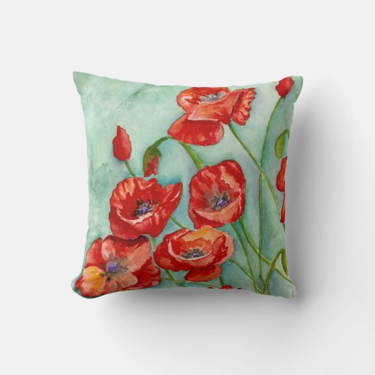 ケシの庭の枕 クッション (正面)