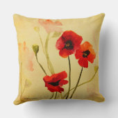 ケシの影の赤いケシの水色 クッション (裏面)