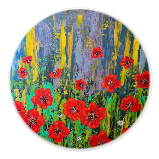 ケシの摘み取り セラミックノブ (正面)