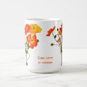 ケシの明るいカラフルの花束 コーヒーマグカップ (中央)