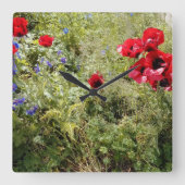 ケシの時間 スクエア壁時計 (正面)