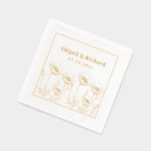 ケシの束ヤマトフラワー結婚ズ 箔ナプキン (左)