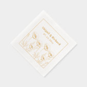 ケシの束ヤマトフラワー結婚ズ 箔ナプキン (右)